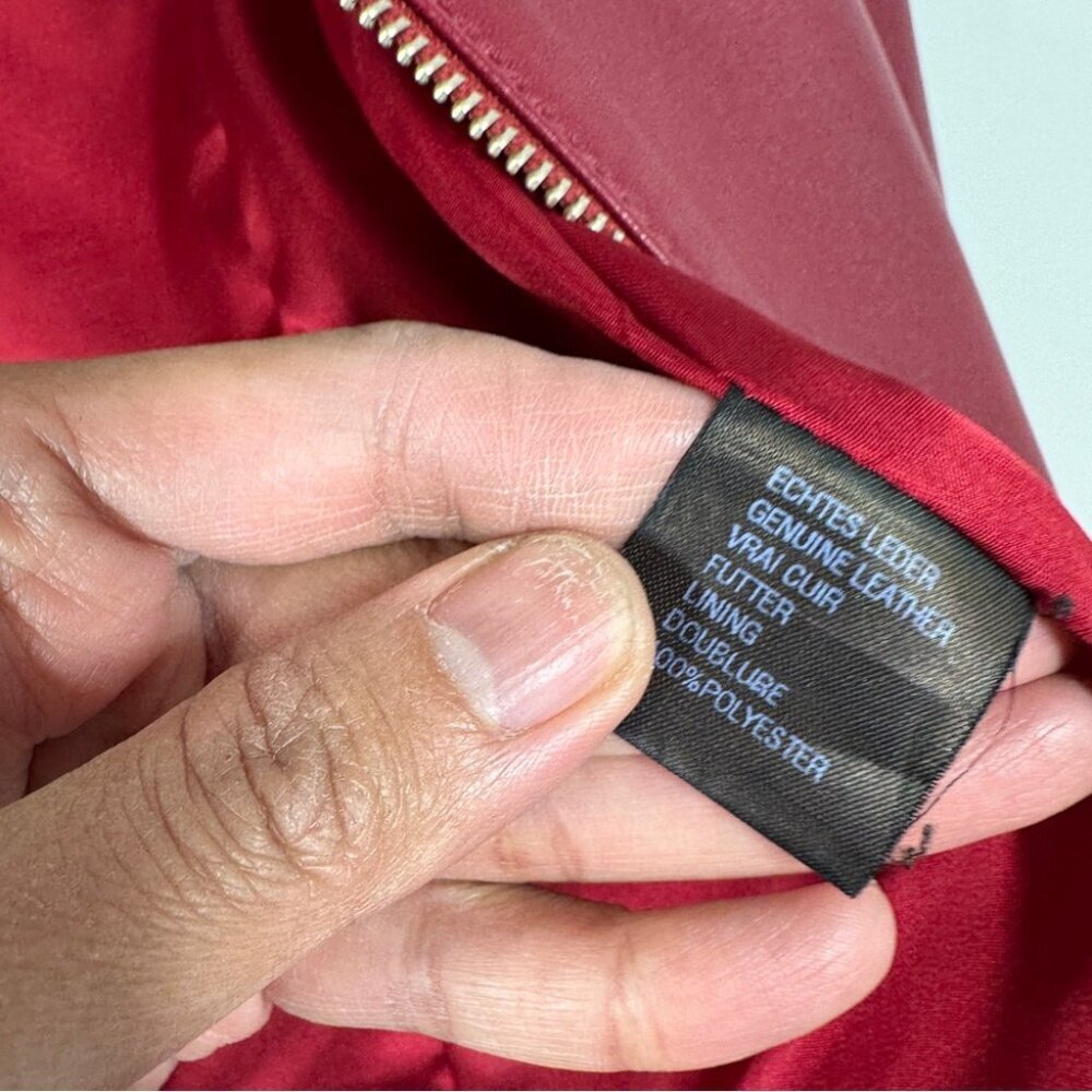 Boutique of Leathers Canada Burgundy Red Genuine Leather Zip Moto Jacket Small - Picture 9 of 15